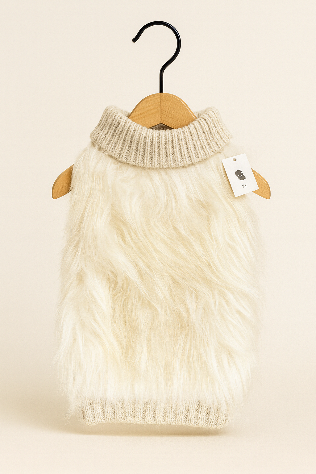 Faux Fur Winter Softie – Cream Vest in Aesthetic Neutral Tones