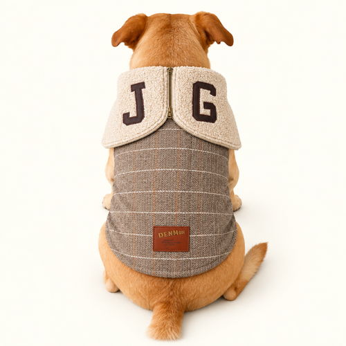 Abrigo Tweed con Cuello de Borrega