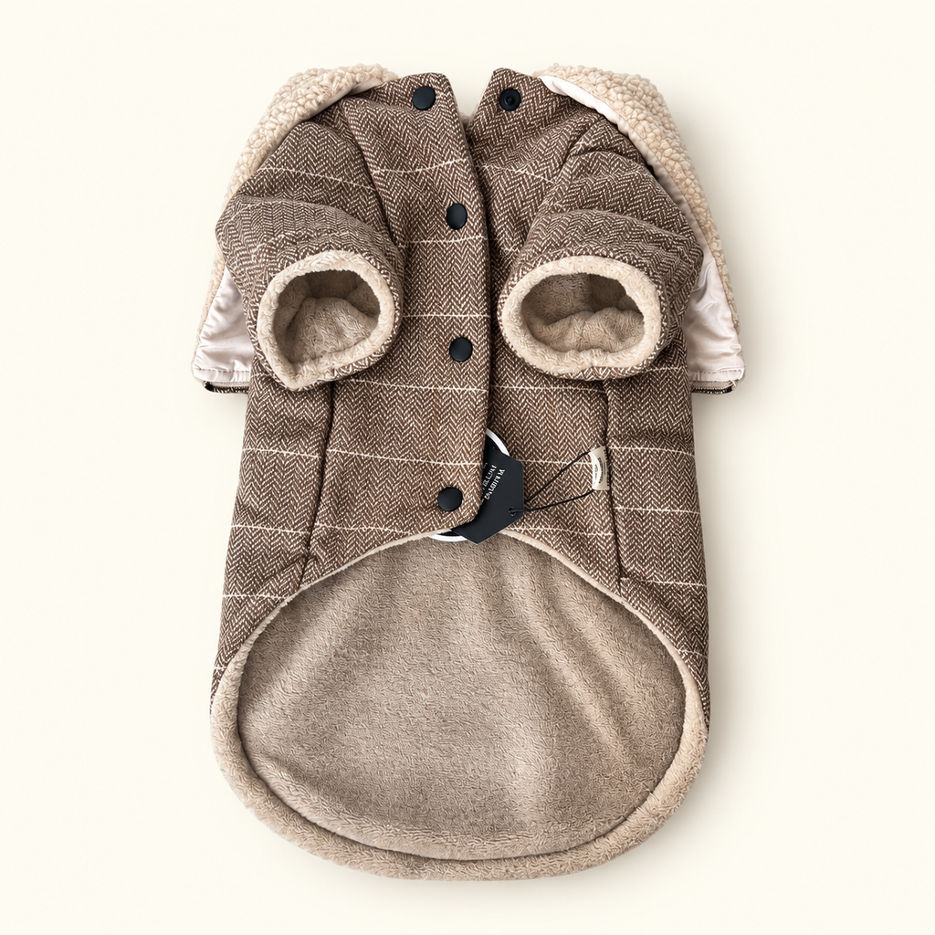 Abrigo Tweed con Cuello de Borrega