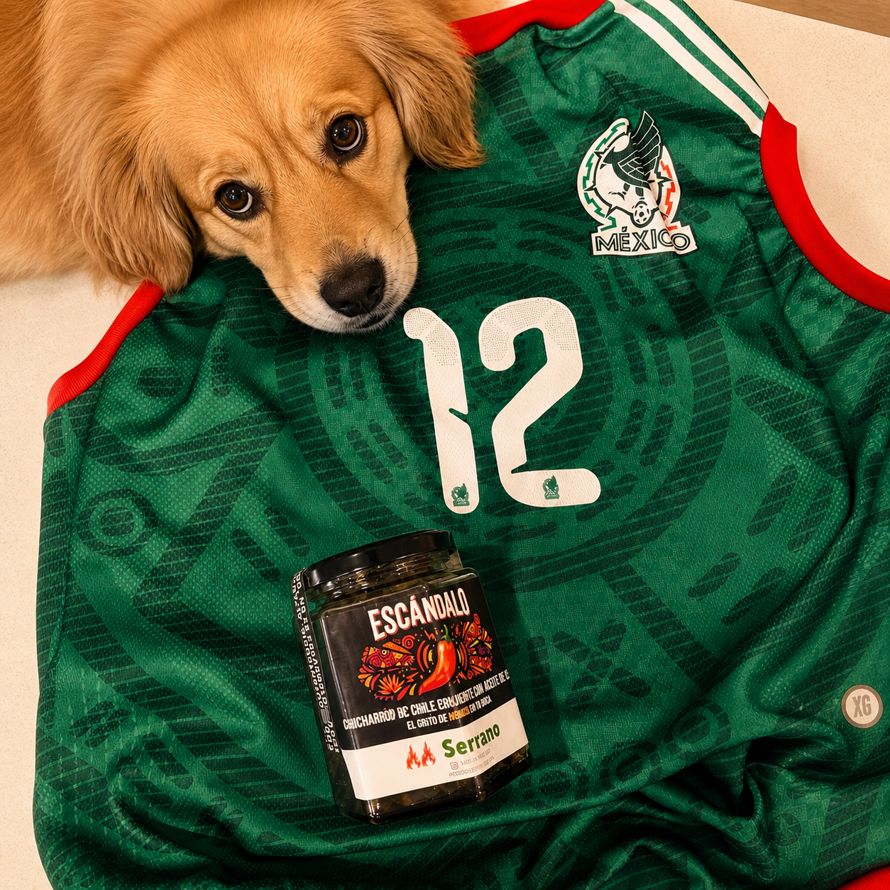Combo Aficionado Mundialista 🇲🇽 | Jersey para perro + Chicharrón de Chile